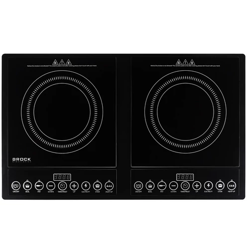 Brock HP 4013, 2 x 2000W, 2 zónás, 80-270 ℃, Digitális, 5 főzési funkció, Kerámia, Indukciós főzőlap