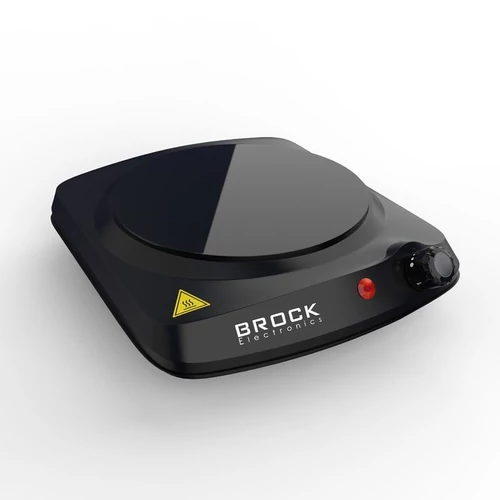 Brock HPI 3001 BK, 1200W, 1 zonă, Infraroșu, Vitroceramică, Portabilă, Neagră, Plită electrică