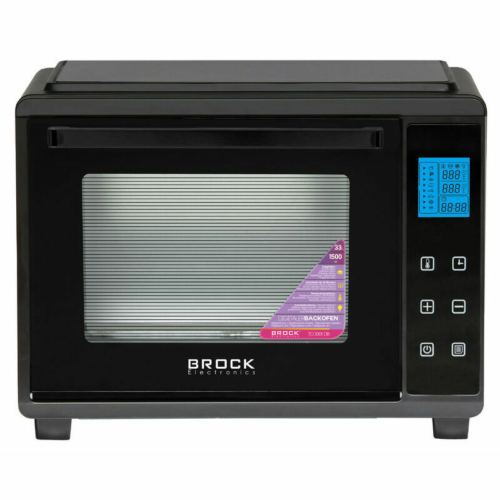 Brock TO 3301 DB, 1500W, 33 L, 8 Program, Digitális, Forgónyárs, Légkeverés, Fekete, Elektromos sütő