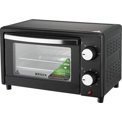 Brock TO 9001 B, 650 W, 9 L, 100-230°C, Dupla fal, Cool-touch, Fekete, Elektromos Mini sütő
