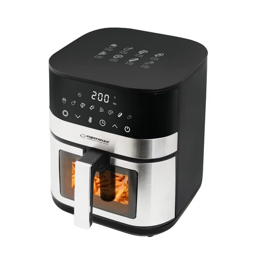 Esperanza EKA003 Pesce Alla Griglia, 1400 W,  5L, 8 Program, Okno, Černá nerezová ocel, Horkovzdušná trouba