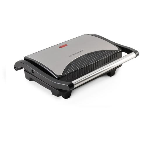 Esperanza EKG006, Taleggio, 750W, Hőszigetelt, Kerámia, Fekete-Ezüst, Kontakt grillsütő