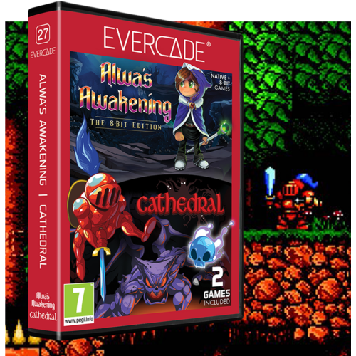 Evercade #27, Alwa’s Awakening 8-Bit Edition/Cathedral, 2in1, Retro, Multi Game, Játékszoftver csomag