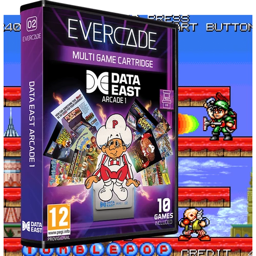 Evercade #02, Data East Arcade 1, 10in1, Retro, Multi Game, Játékszoftver csomag