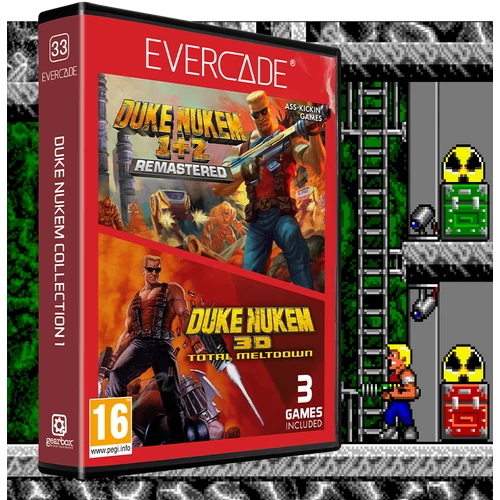 Evercade #33, Duke Nukem Collection 1, 3in1, Retro, Multi Game, Játékszoftver csomag