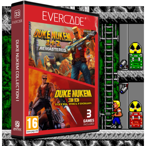 Evercade #33, Duke Nukem Collection 1, 3in1, Retro, Multi Game, Játékszoftver csomag