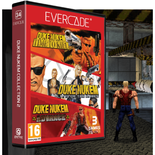 Evercade #34, Duke Nukem Collection 2, 3in1, Retro, Multi Game, Játékszoftver csomag