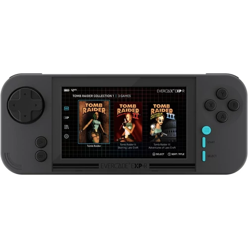Evercade EXP-R, Retro Gaming, 800x480 IPS, Wi-Fi, USB-C, kolekcia Tomb Raider, prenosná herná konzola