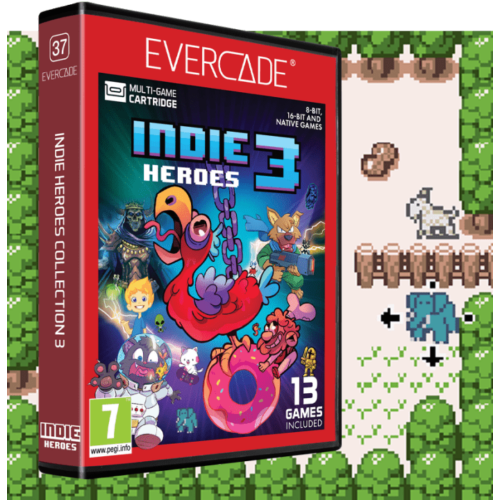 Evercade #37, Indie Heroes 3, 13in1, Retro, Multi Game, Játékszoftver csomag