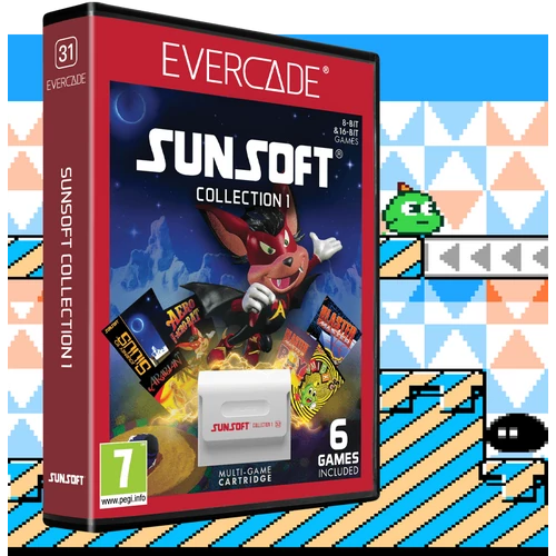 Evercade #31, Sunsoft Collection 1, 6in1, Retro, Multi Game, Játékszoftver csomag