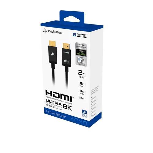 Cablu, Hori Ultra High Speed, PlayStation®5, 2m, 8K@60Hz, 4K@120Hz, HDR, eARC, HDMI 2.1, Negru