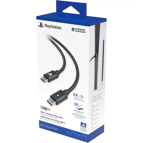 Hori Charging Play, PlayStation 5, DualSense, USB Type C, 60W, 3m, Dátový a nabíjací kábel