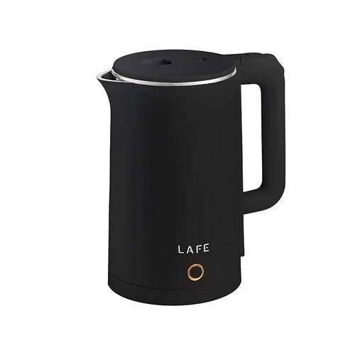 LaFe DoubleW, 1,8 L, 1800 W, Dupla fal, Cool touch, Vízszürő, Műanyag/Acél, Fekete, Elektromos vízforraló