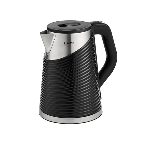LaFe Elegant, 1,8 l, 1800 W, dvojitá stena, Cool touch, vodný filter, plast/oceľ, čierna, rýchlovarná kanvica