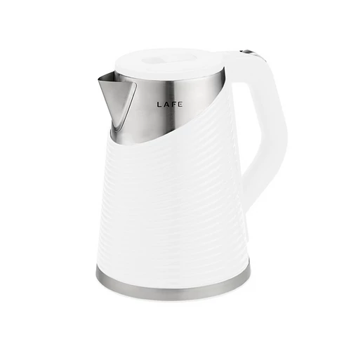 LaFe Elegant, 1,8 L, 1800 W, Dvojitá stena, Cool touch, Vodný filter, Plast/Ocel, Biela, Rýchlovarná kanvica