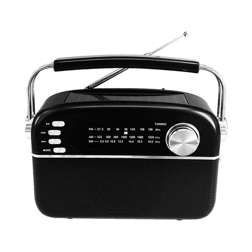 Manta RDI918B, 5W RMS, FM/AW/SW, Bluetooth, Solar, Čierna, Prenosné rádio