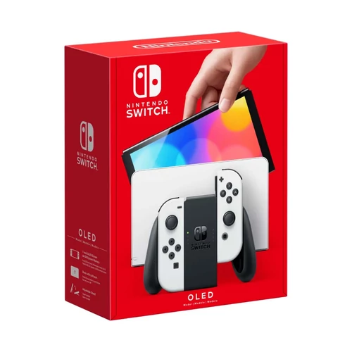 Nintendo Switch OLED, 7”, 64 GB, Wi-Fi, White Joy-Con, Alb, Consolă de jocuri