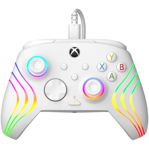 PDP Afterglow Wave, Xbox Series X|S, Xbox One, PC, RGB LED Lighting, Fehér, Vezetékes kontroller