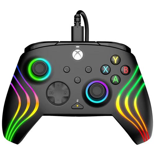 PDP Afterglow Wave, Xbox Series X|S, Xbox One, PC, RGB LED Lighting, Fekete, Vezetékes kontroller