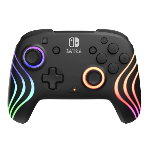 PDP Afterglow Wave, Nintendo Switch/Lite/OLED, RGB LED osvetlenie, čierna, Bezdrôtový ovládač