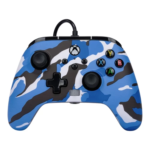 PowerA Enhanced Wired, Xbox Series X|S, Xbox One, PC, Blue Camo, Vezetékes kontroller