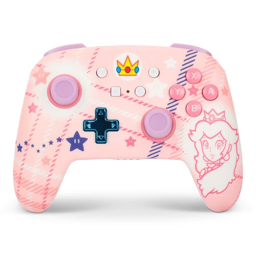 PowerA Enhanced Wireless, Nintendo Switch/Lite/OLED, Princess Peach Plaid, Vezeték nélküli kontroller