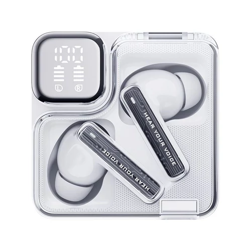 QCY MeloBuds Neo, Crystal Clear, ENC, Rezistent la apă, Bluetooth, Alb, Căști fără fir