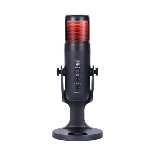 Microfon cu fir, QWare Gaming Modesto, Streaming, RGB Iluminare, USB-C, Negru