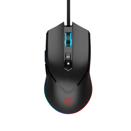 Mouse cu fir, QWare Gaming Milford, 10 000 DPI, RGB-LED, Programabil, Optic, USB, Negru