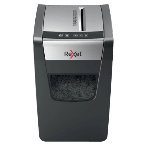 Rexel Momentum X410-SL Slimline, 23 liter, Konfetti vágás, P4, 10 lap, Fekete, Iratmegsemmisítő