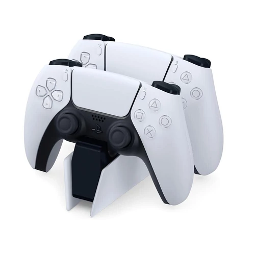 Sony PlayStation 5, DualSense, dvojité nabíjanie, bielo-čierna, nabíjacia stanica pre ovládače