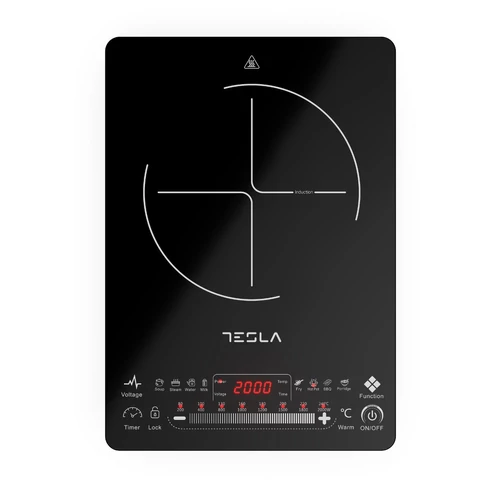 Tesla IC400B, 2000W, 1 zonă, 80-240oC, portabil, sticlă cristal, negru, plită cu inducție