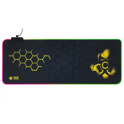 Tracer HEXY1, GameZone, 800 x 300 mm, Iluminare RGB, țesătură texturată, anti-alunecare, negru, tastatură și mouse pad