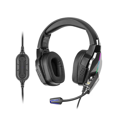 Headset cu fir, Tracer Hydra Pro, GameZone, Virtual Surround 7.1, 50 mm, RGB iluminare, USB, Negru