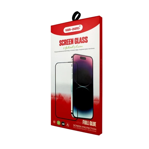 Ven-Dens ScreenGlass, Apple Iphone 15 Pro Max, Full Glue, 8H, Edzett üveg, Kijelzővédő fólia