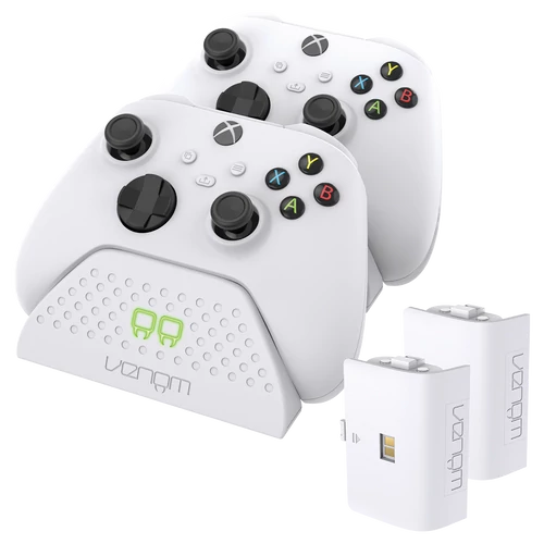 Venom Twin Docking Station, Xbox Series X|S, Xbox One, Weiß, Controller-Ladestation + 2 Akkus