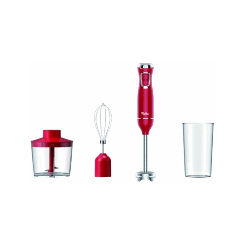 Oliver Voltz OV51112WSC, 800 W, 0,7 l-es tál, Tojáshabverő, Rozsdamentes acél, Piros, Botmixer készlet