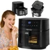 Imagine 9/13 - Cuptor cu aer cald, Lovio PureFry XL Smart, Air fryer, 1500W, 6 liter, 7+1 program, WiFi, Negru