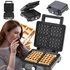 Imagine 13/13 - Aparat de facut vafe, Lovio LVWF001BK, 1400W, 4 felii, Controlul temperaturii, Antiaderente, Negru