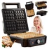 Imagine 4/13 - Aparat de facut vafe, Lovio LVWF001BK, 1400W, 4 felii, Controlul temperaturii, Antiaderente, Negru