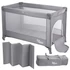 Imagine 1/10 - Pat pentru copii, Promedix PR-803G, Travel, 125 x 65 x 74 cm, Pliabil, Gri-Transparent