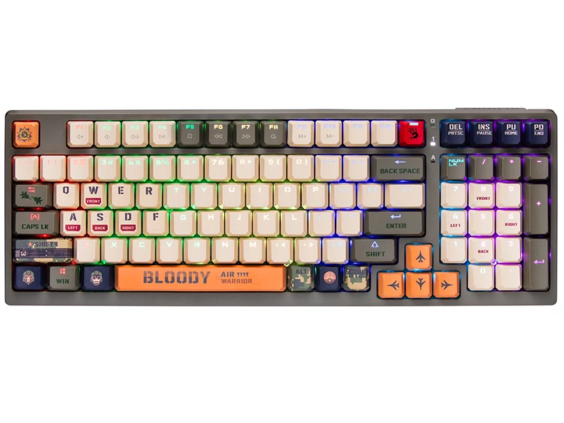 Tastatura cu fir, A4TECH Bloody S98 Aviator, Mecanic (BLMS Red Switch), RGB iluminare, eSport Gaming, US
