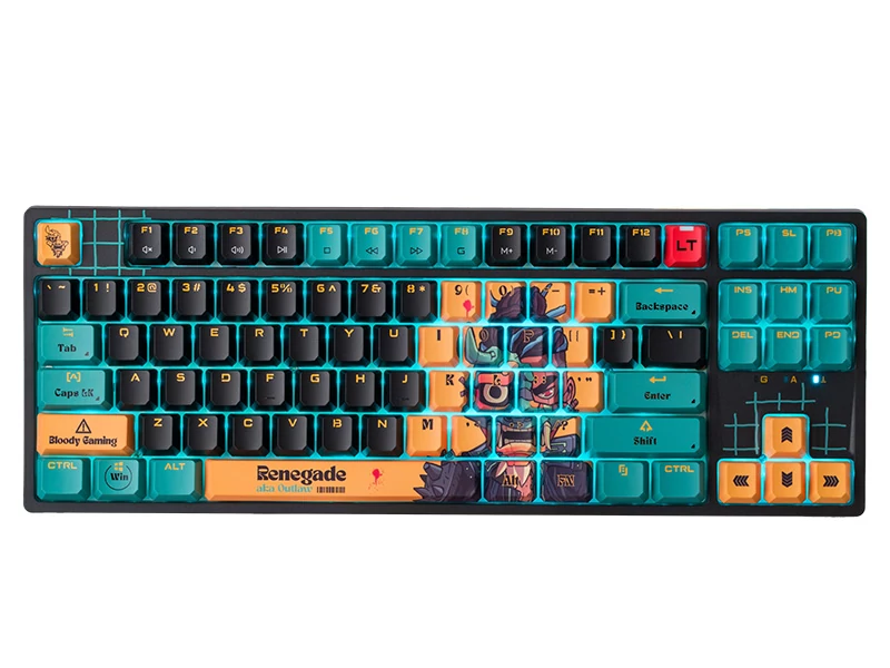 A4TECH Bloody AT87, mechanický (Alpha Switch), RGB, Renegade, Gaming, ENG, káblová klávesnica