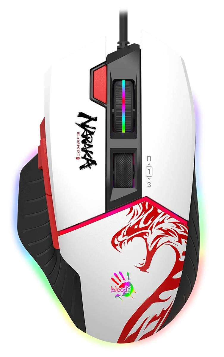 A4TECH Bloody W95 Max, 12000 DPI, RGB osvetlenie, eSport Gaming, USB, Optické, Naraka, Káblová myš