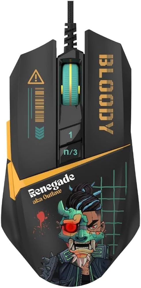 A4TECH Bloody W63 Max, 12000 DPI, RGB, eSport Gaming, USB, Optické, Renegade Midnight, Káblová myš