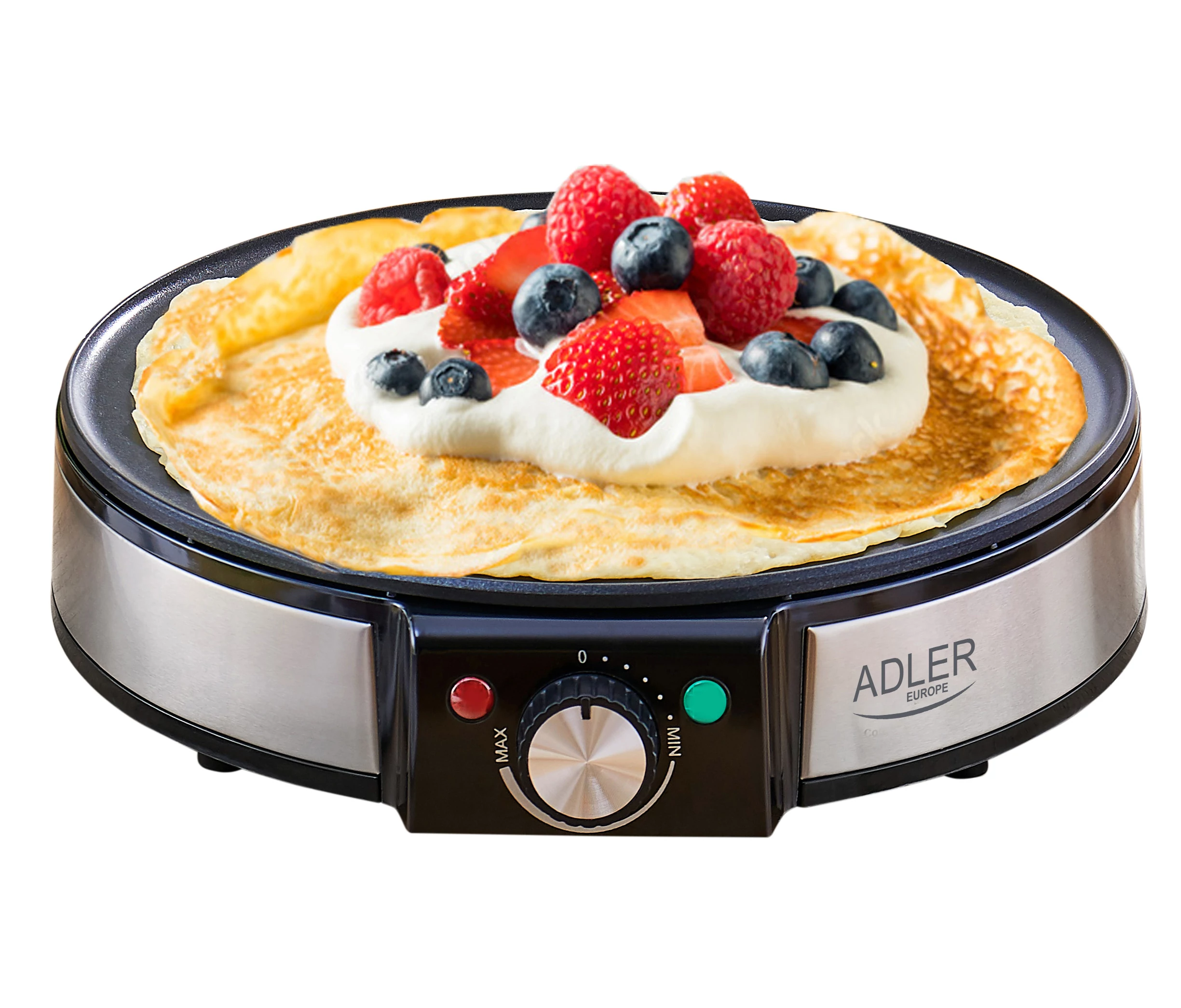 Adler AD 3058, 1600 W, 30 cm, Regulácia teploty, Nerezové puzdro, Black-Inox, Palacinkár