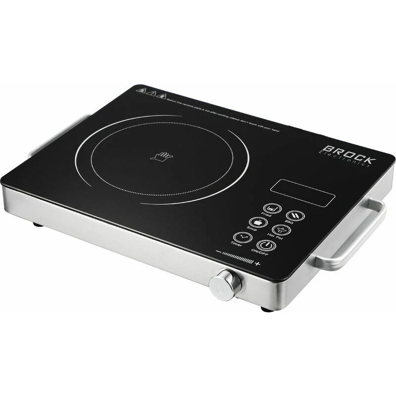 Brock HPI 6002 HD, 2000W, 1 zonă, Infraroșu, Cristal de sticlă, Portabil, Negru, Plită electrică