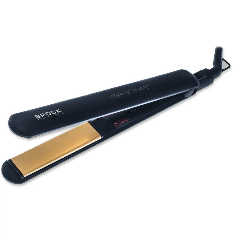 Brock HS5002BK, Keramické dosky, 35W, kábel 360°, Max: 200°C, PTC, Keramika, Čierna, Žehlička na vlasy