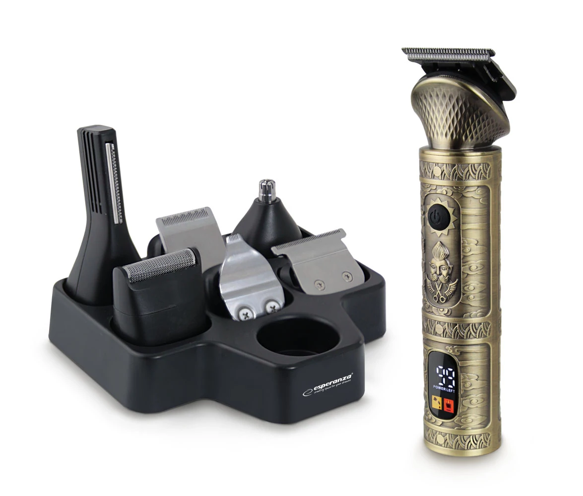 Esperanza EBC006 Adonis, 7 in 1, LCD, Bezdrátový, bronzový, sada epilátoru a zastřihovače chloupků