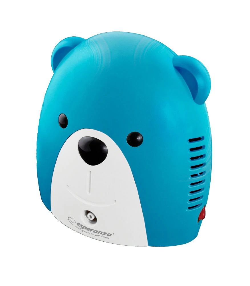 Inhalator cu compresor, Esperanza ECN004, Teddy Bear, 10 ml, 0.3 ml/p, Albastru